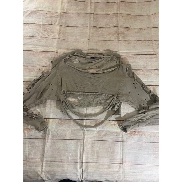Rock Rose Couture Women's Crop Distressed Long Sleeve Sweater - Small - Picture 12 of 13